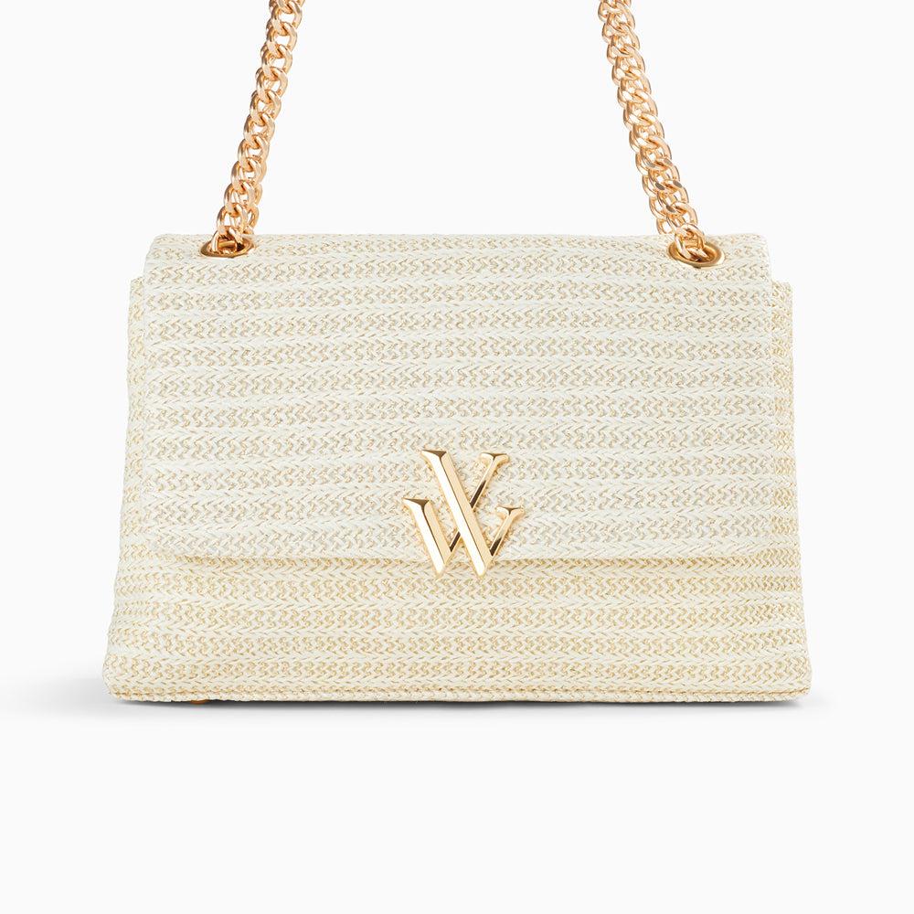 vanessa wu Sac à main Naomi ivoire à chaîne