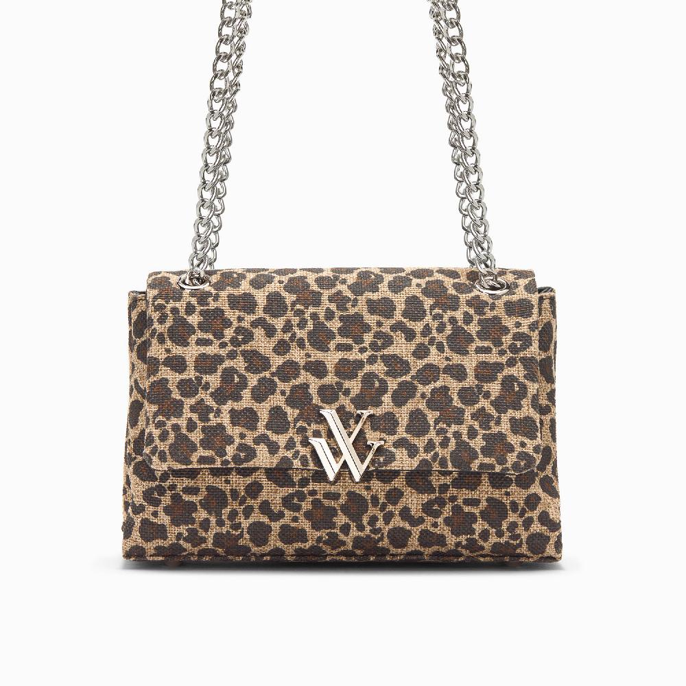 vanessa wu Sac à main Naomi léopard à chaîne