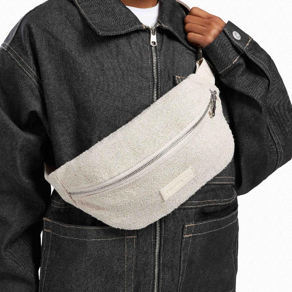 Vanessa Wu Sac Banane Lydie Beige En Tweed