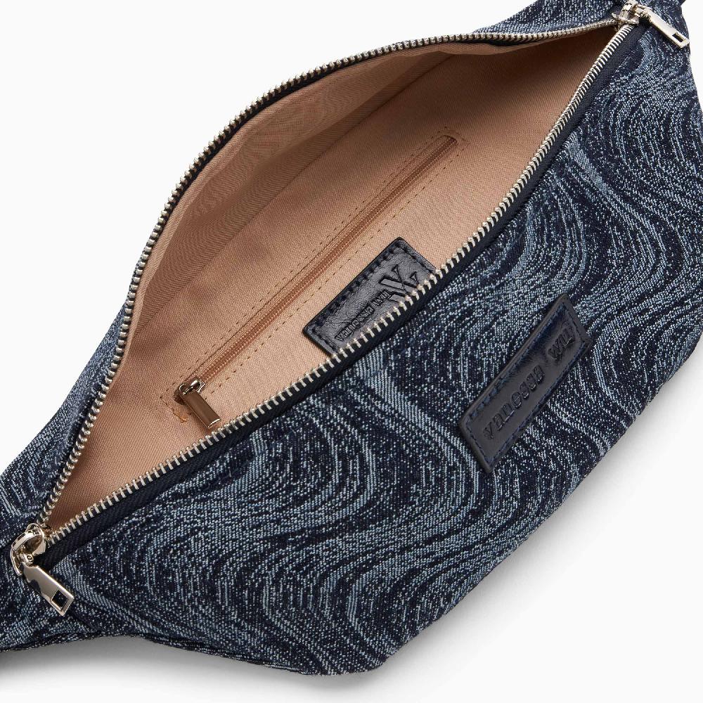 Vanessa Wu Sac Banane Lydie En Denim Bleu