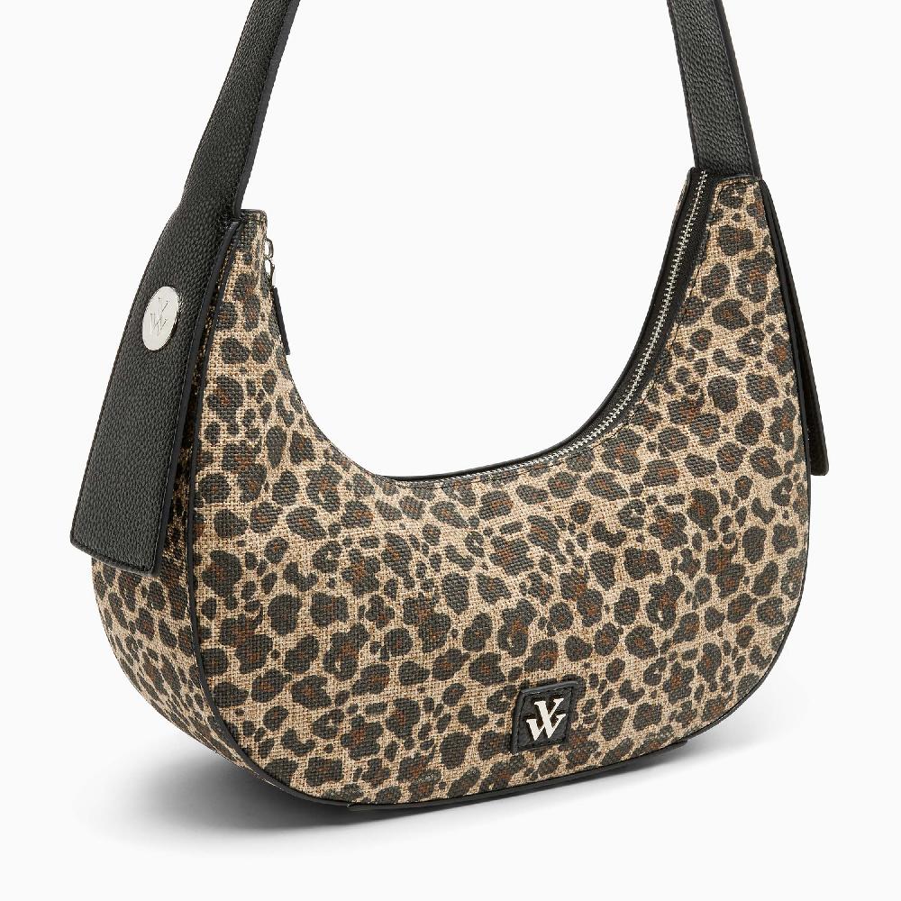 Vanessa Wu Sac Demi-lune Lexie Léopard