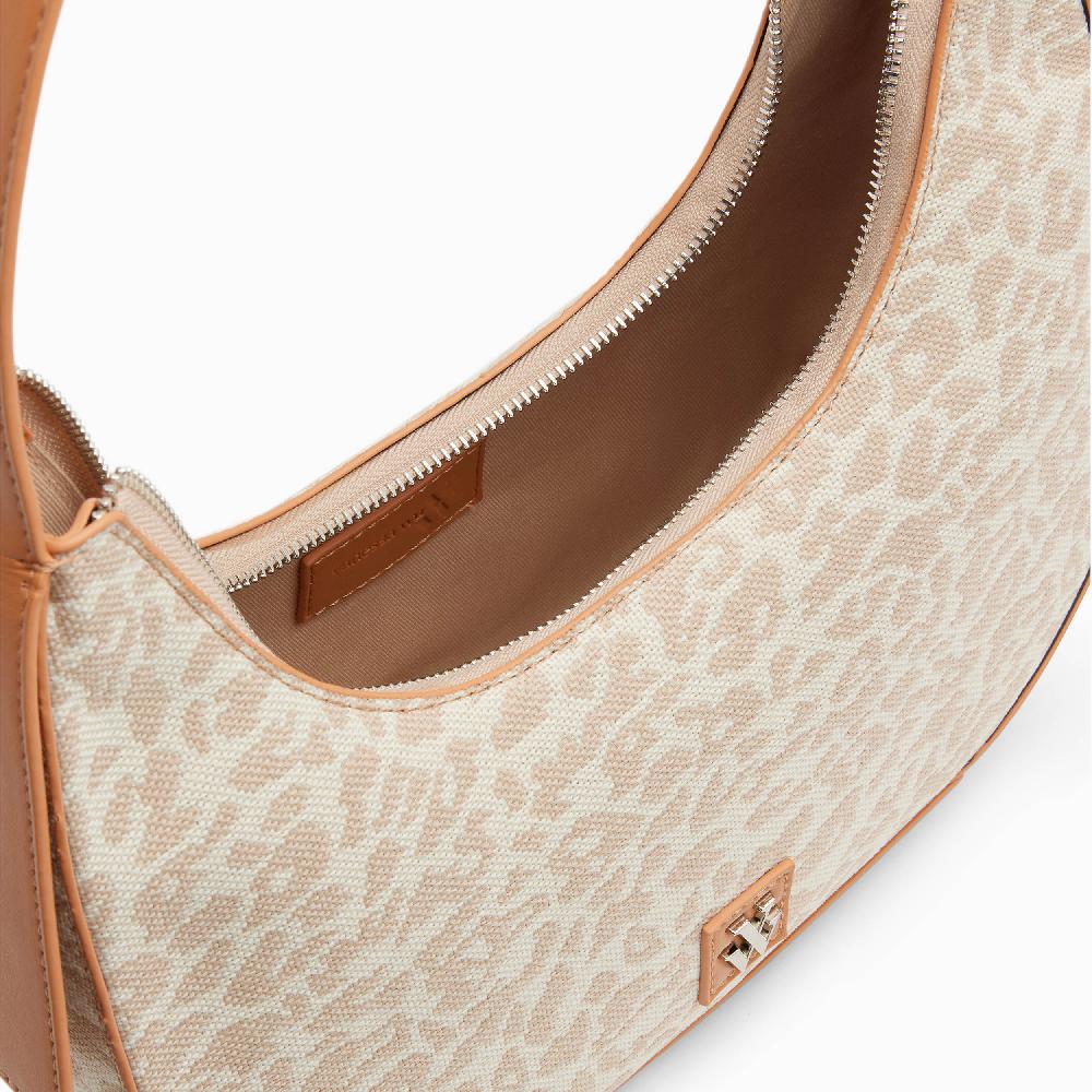 Vanessa Wu Sac Demi-lune Lexie Léopard Beige