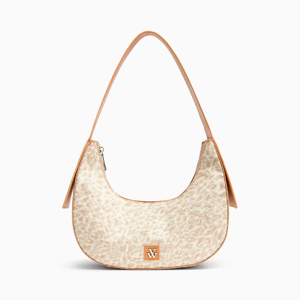 vanessa wu Sac demi-lune Lexie léopard beige