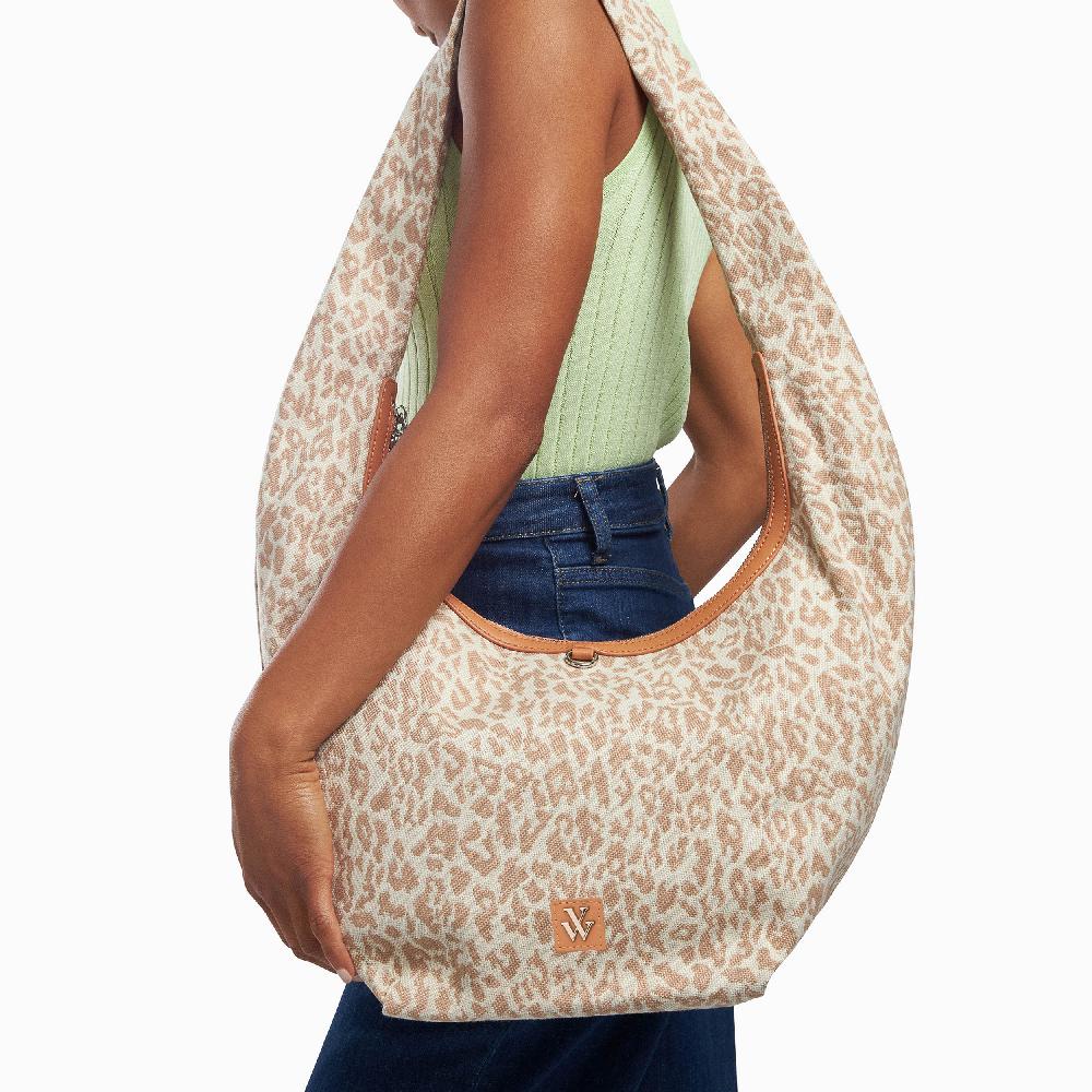 Vanessa Wu Sac Hobo Manelle Léopard Beige