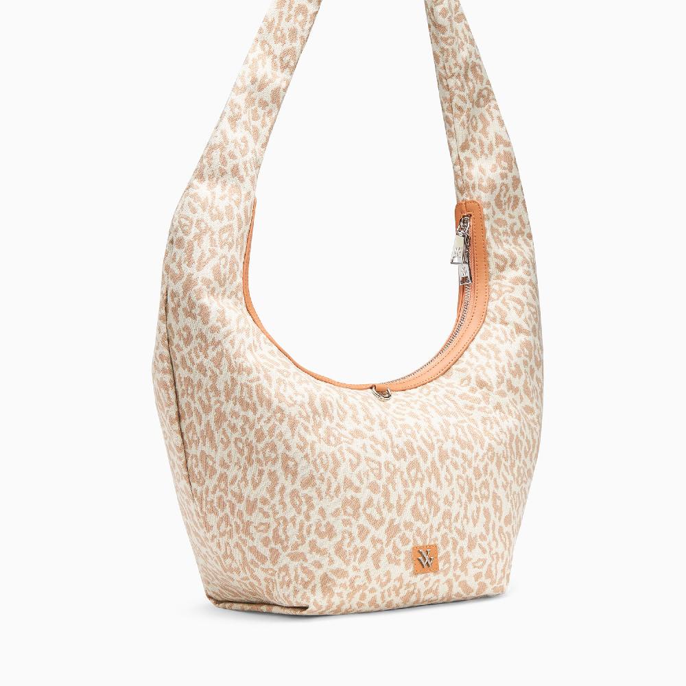 Vanessa Wu Sac Hobo Manelle Léopard Beige