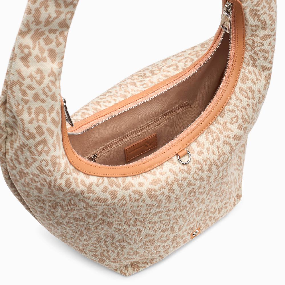 Vanessa Wu Sac Hobo Manelle Léopard Beige