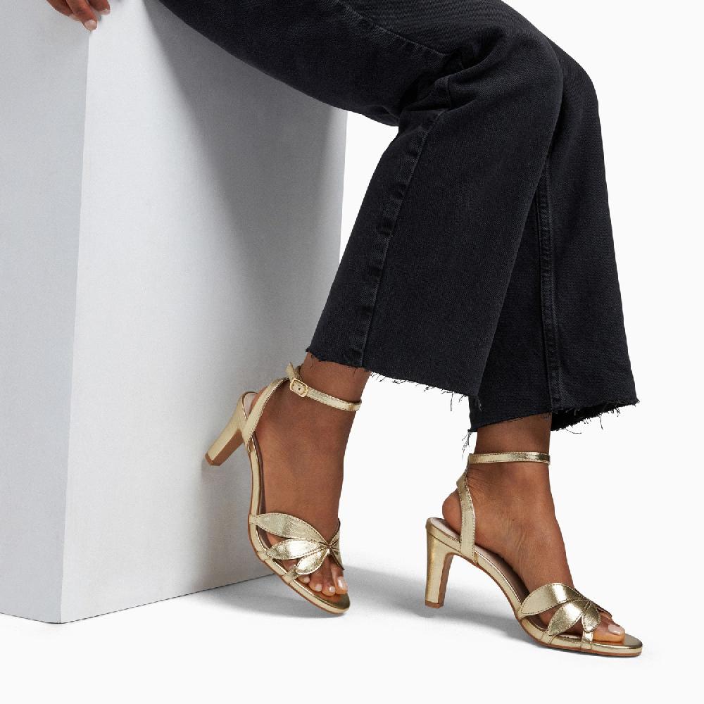 Vanessa Wu Sandales à Talon Aveline Or