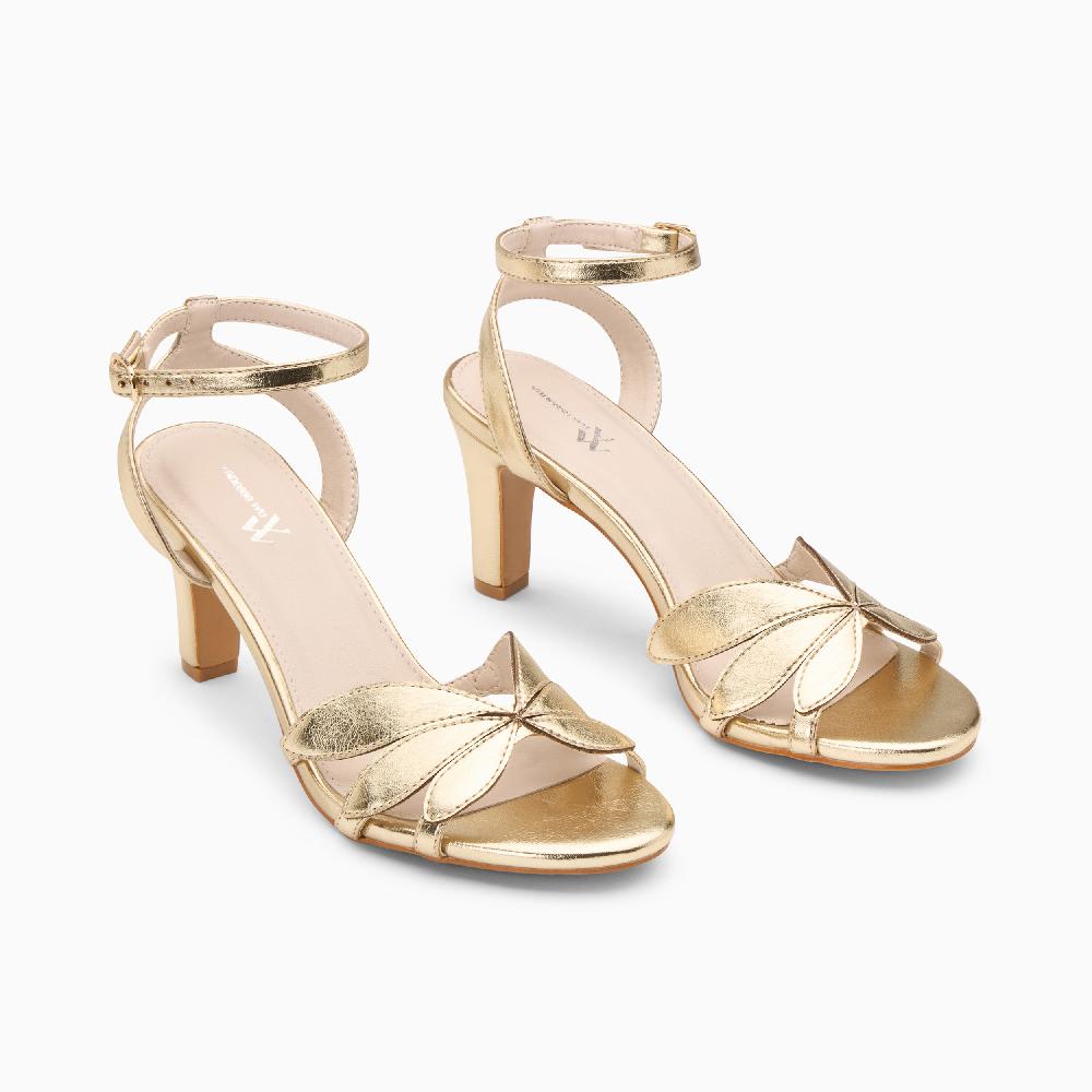 Vanessa Wu Sandales à Talon Aveline Or