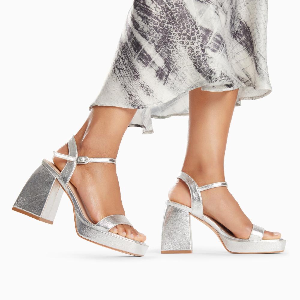 Vanessa Wu Sandales à Talon Martha Argent