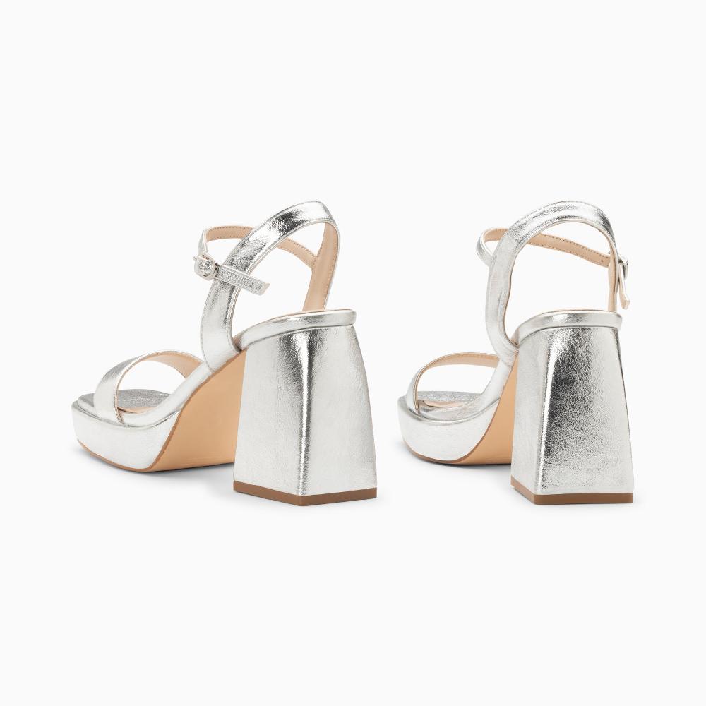 Vanessa Wu Sandales à Talon Martha Argent