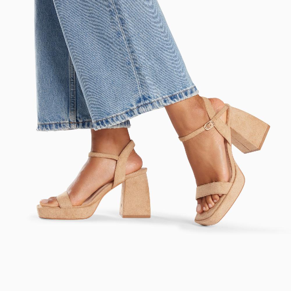 Vanessa Wu Sandales à Talon Martha Beiges