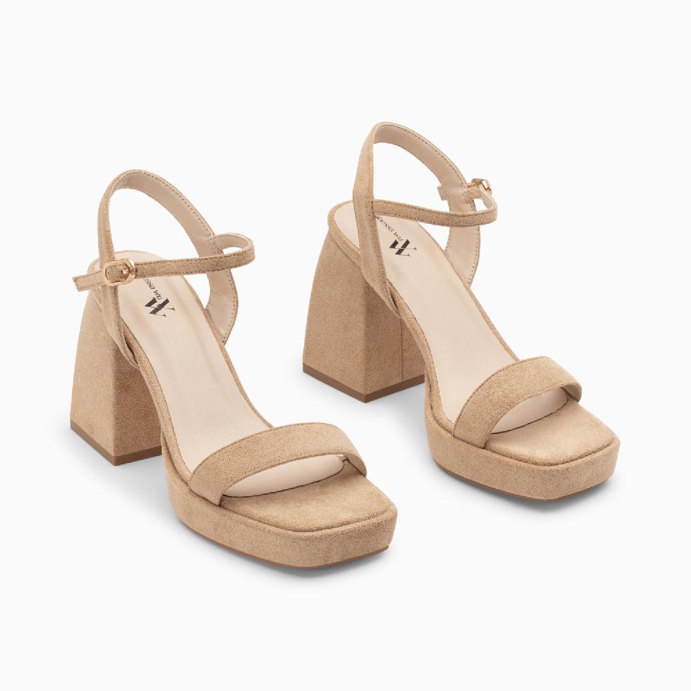 Vanessa Wu Sandales à Talon Martha Beiges