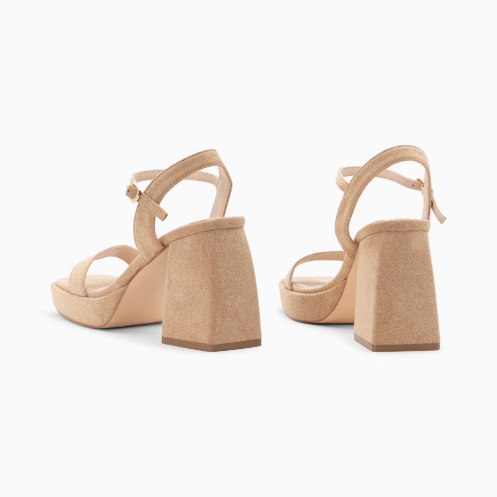 Vanessa Wu Sandales à Talon Martha Beiges