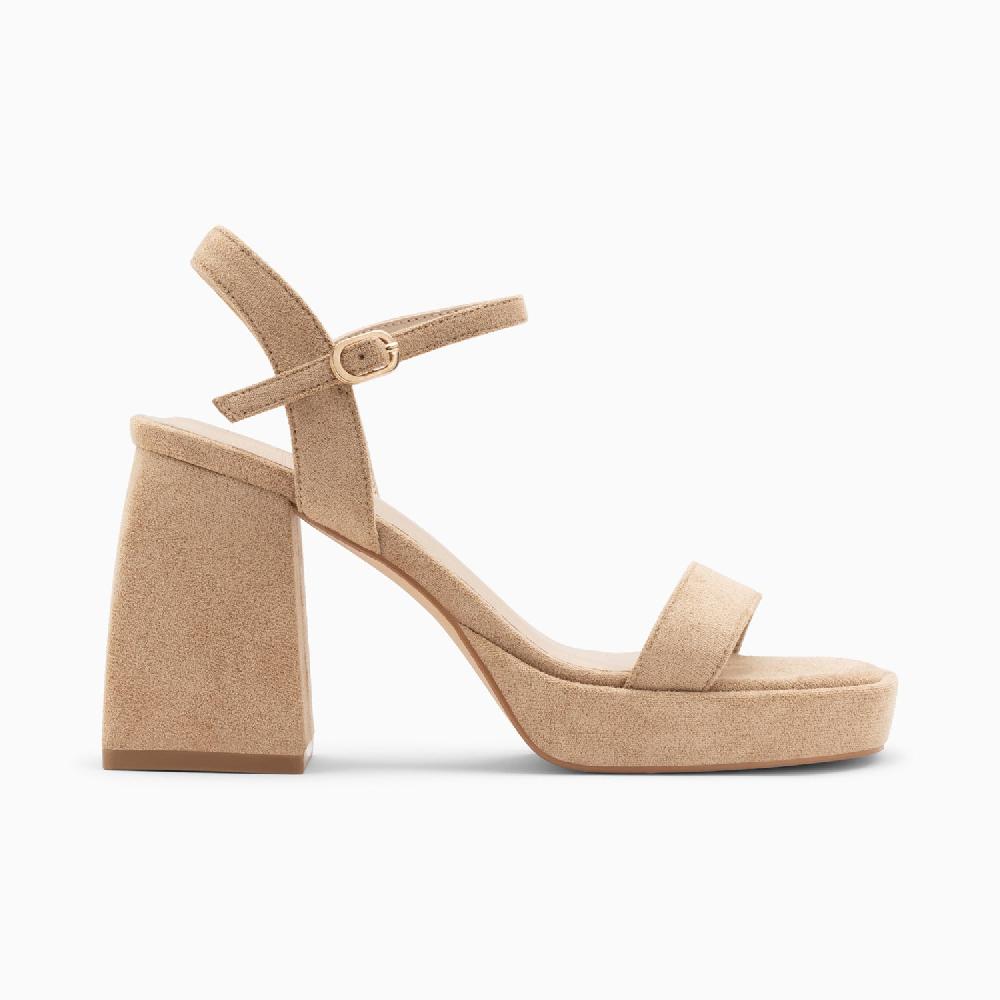 vanessa wu Sandales à talon Martha beiges