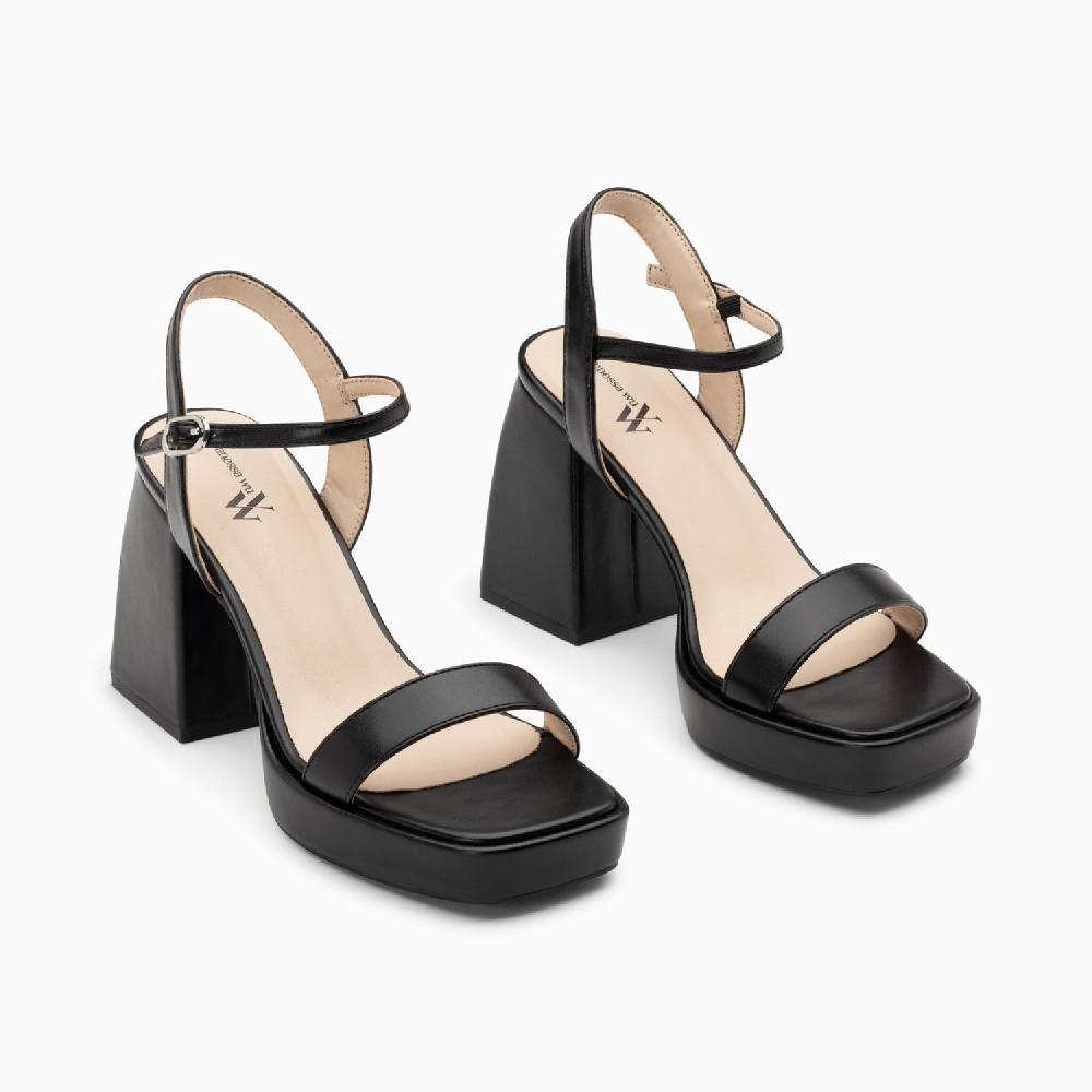Vanessa Wu Sandales à Talon Martha Noires