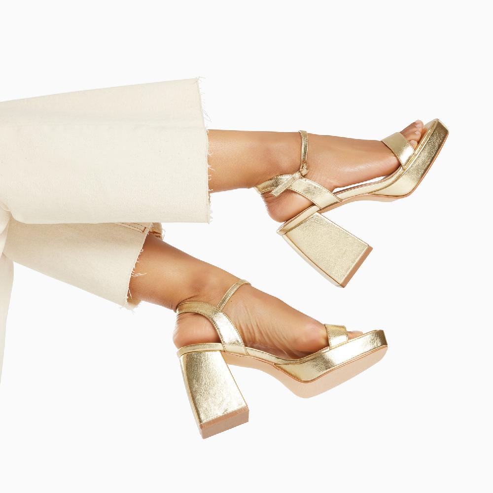 Vanessa Wu Sandales à Talon Martha Or
