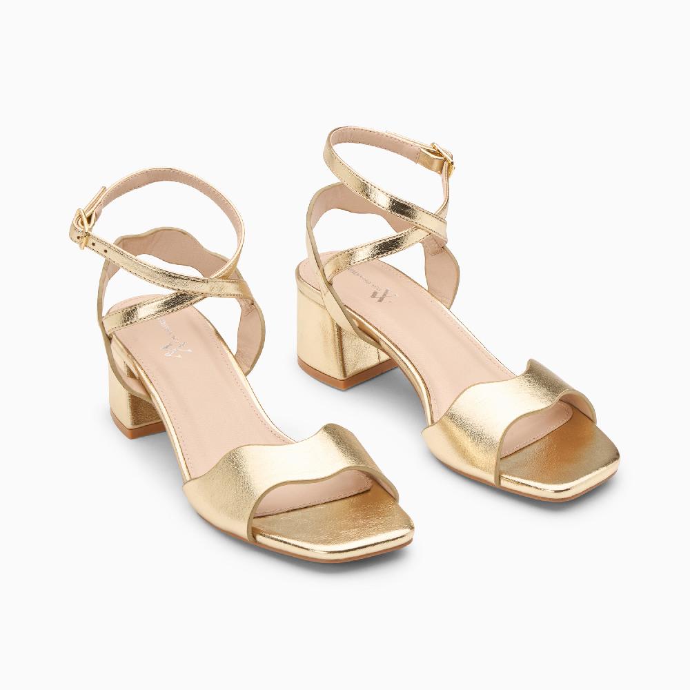 Vanessa Wu Sandales à Talon Melodie Or à Brides