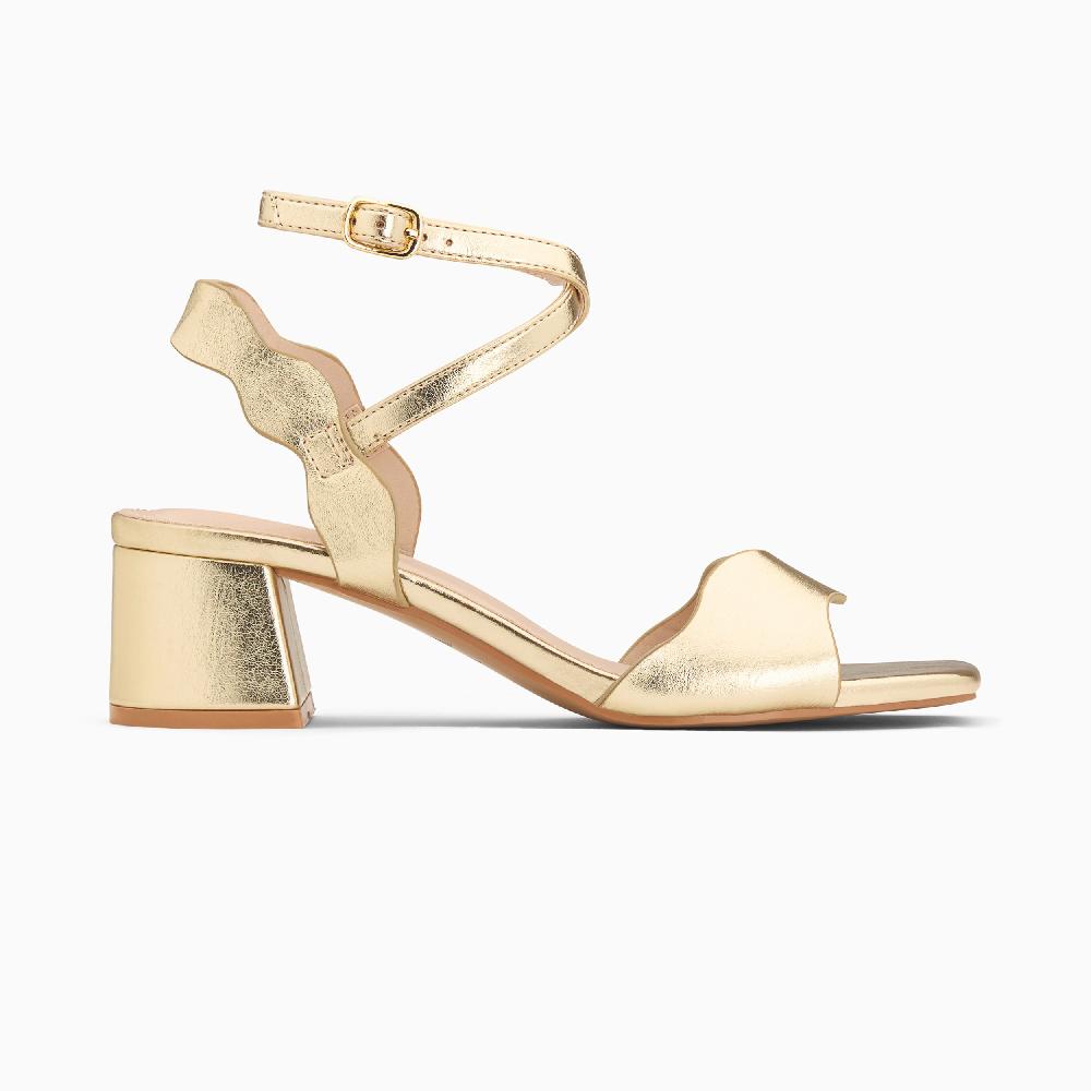 vanessa wu Sandales à talon Melodie or à brides