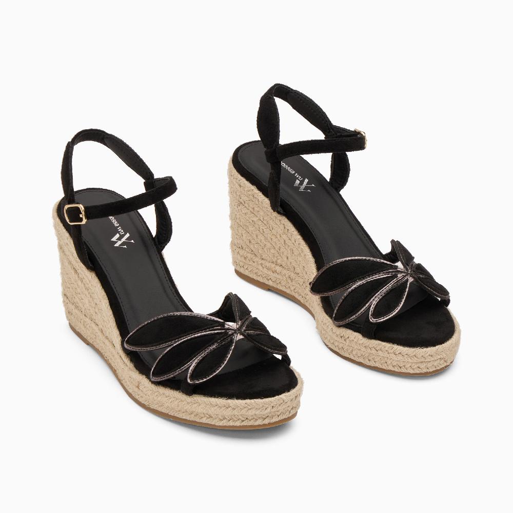 Vanessa Wu Sandales Compensées Lenaëlle Noires