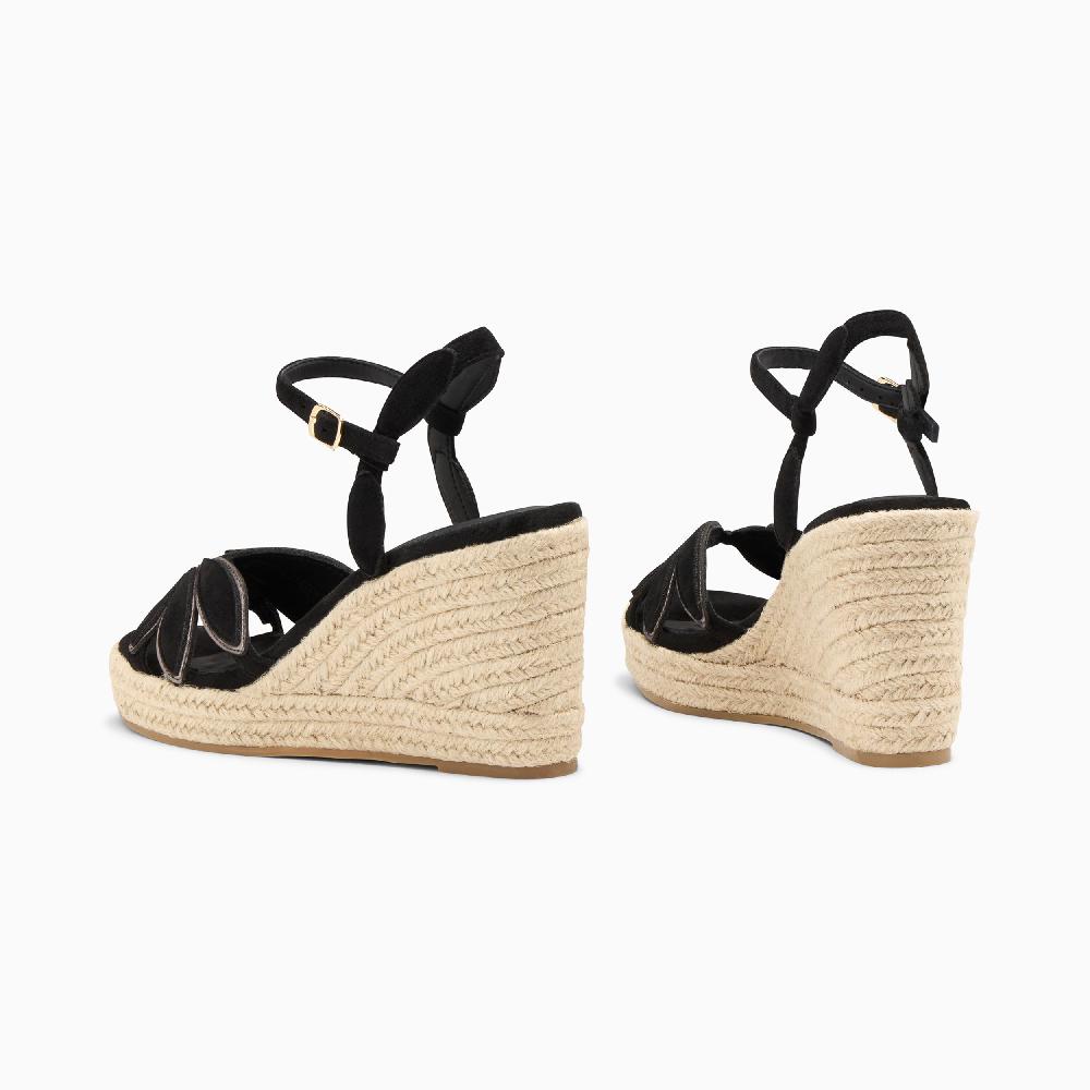 Vanessa Wu Sandales Compensées Lenaëlle Noires