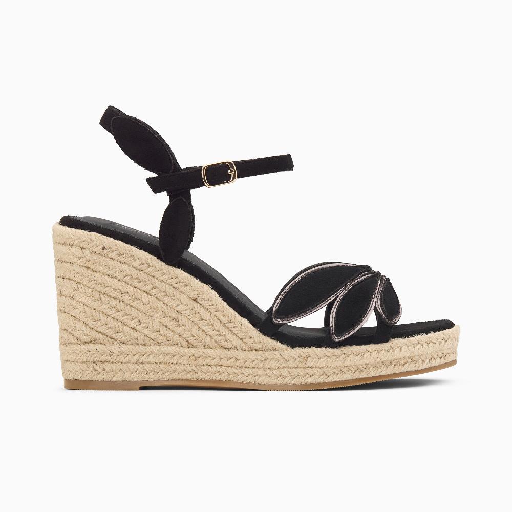 vanessa wu Sandales compensées Lenaëlle noires