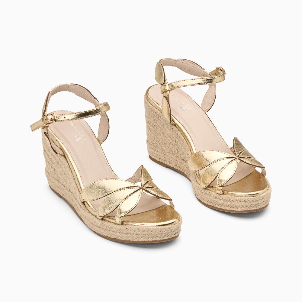 Vanessa Wu Sandales Compensées Lenaëlle Or