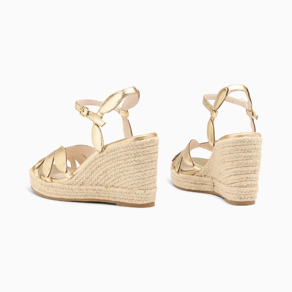 Vanessa Wu Sandales Compensées Lenaëlle Or