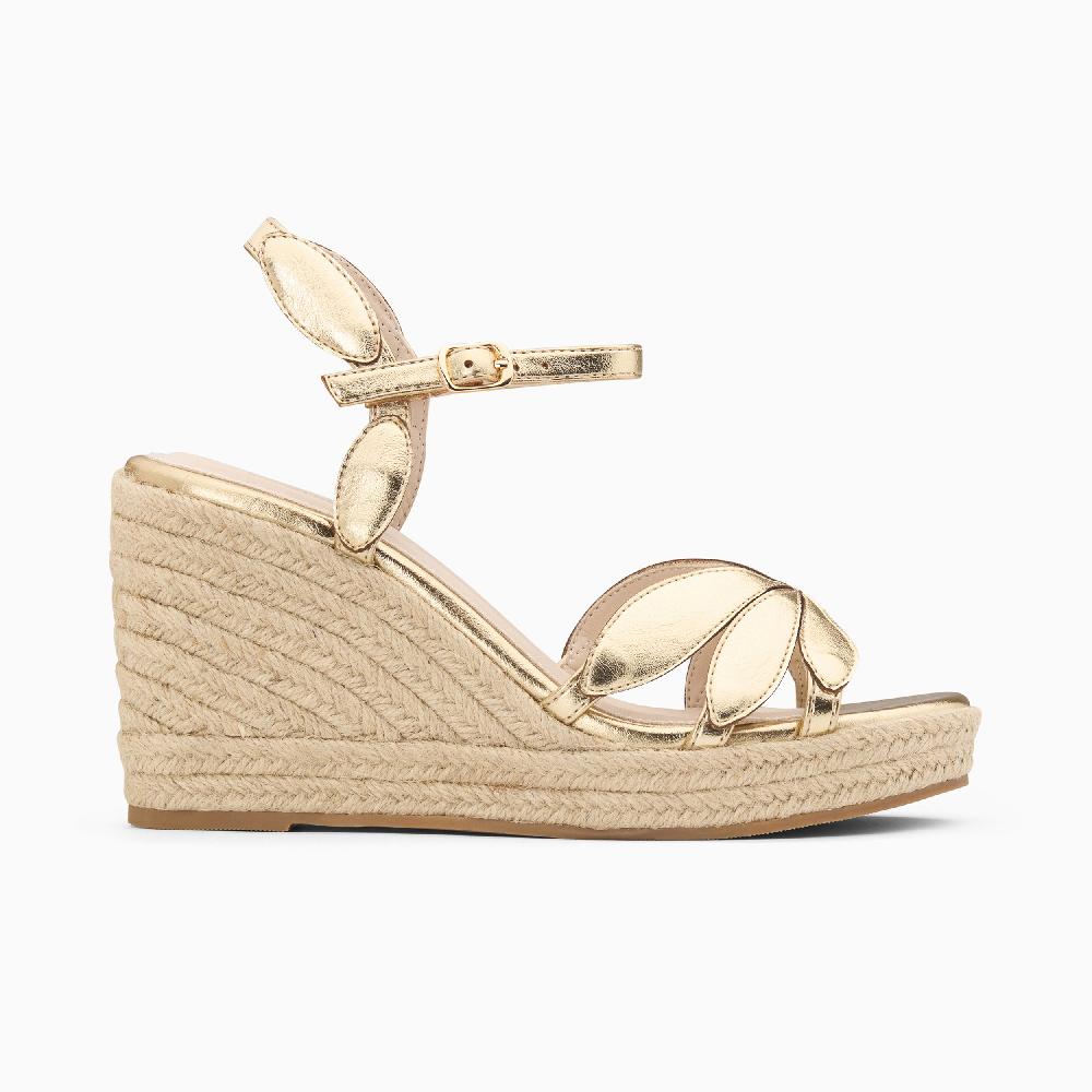 vanessa wu Sandales compensées Lenaëlle or