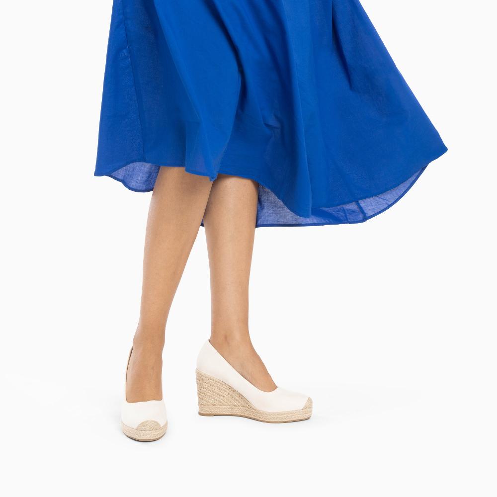 Vanessa Wu Sandales Compensées Louison Ivoire