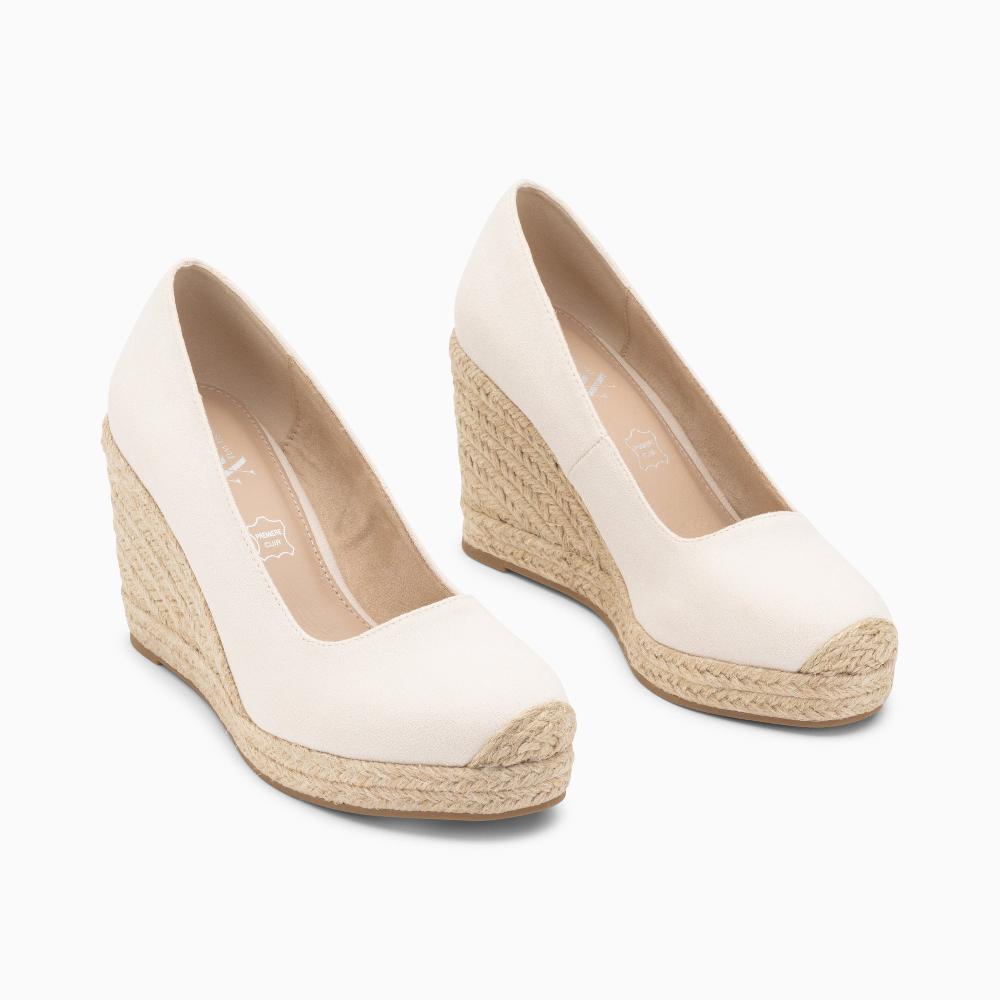 Vanessa Wu Sandales Compensées Louison Ivoire