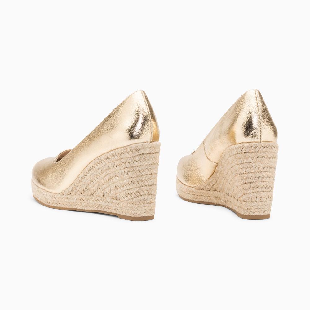 Vanessa Wu Sandales Compensées Louison Or