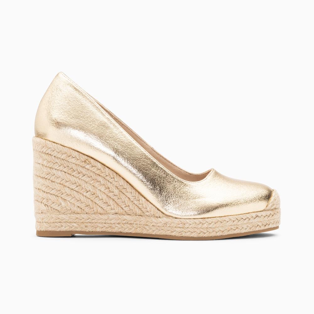 vanessa wu Sandales compensées Louison or