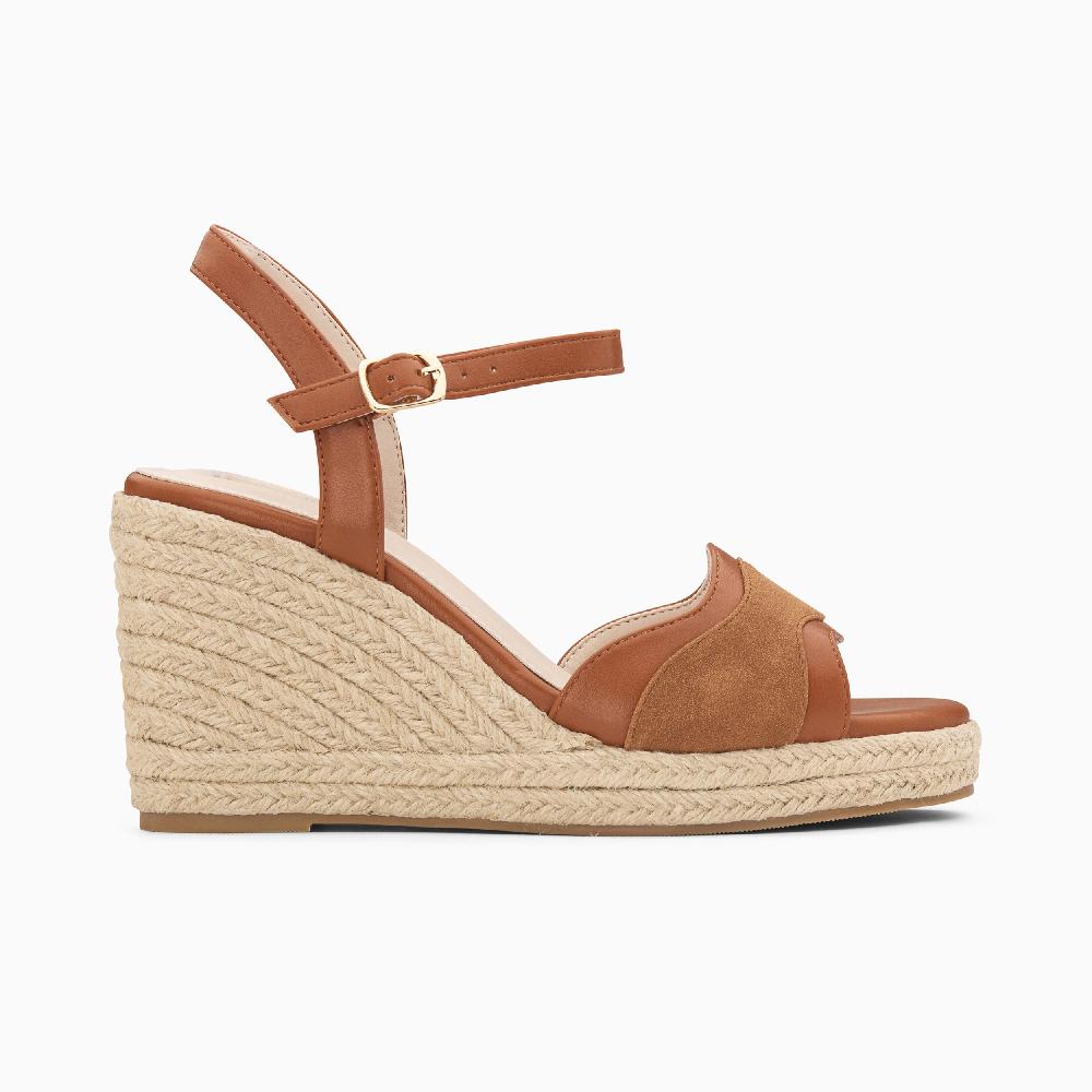 vanessa wu Sandales compensées Luba camel