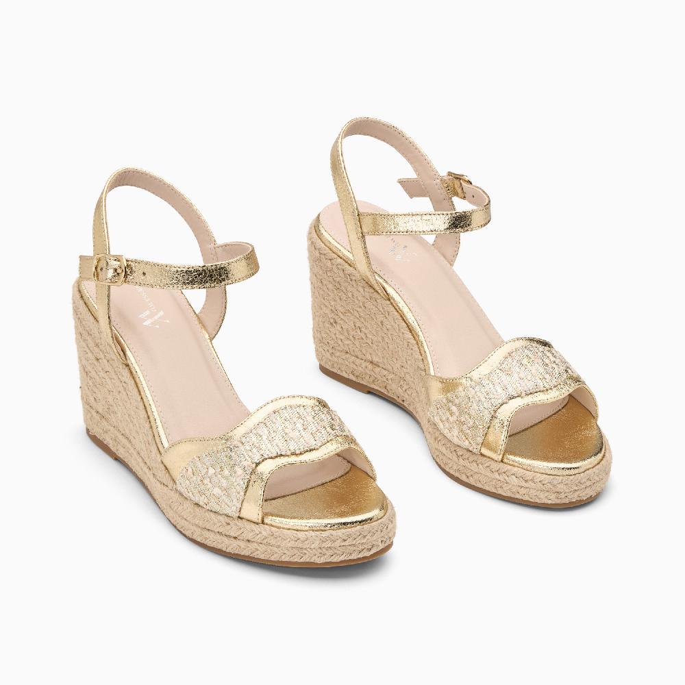 Vanessa Wu Sandales Compensées Luba Or