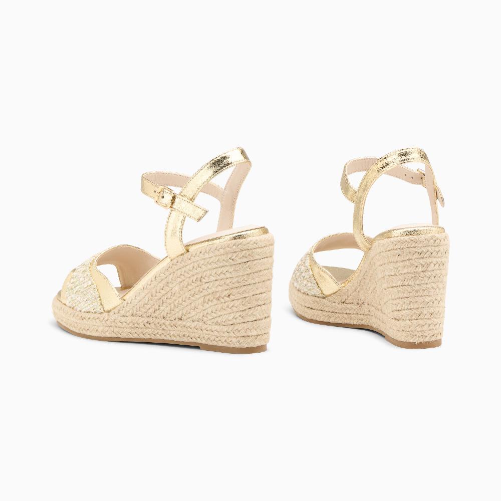 Vanessa Wu Sandales Compensées Luba Or