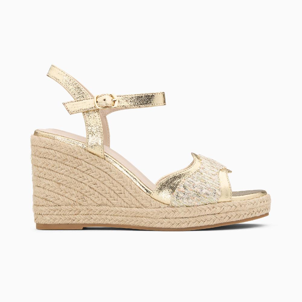 vanessa wu Sandales compensées Luba or