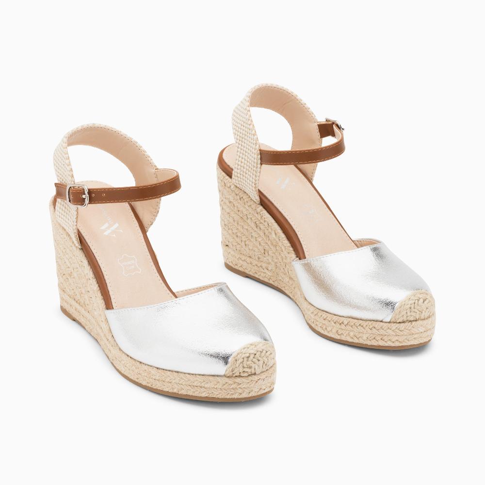 Vanessa Wu Sandales Compensées Mariana Argent