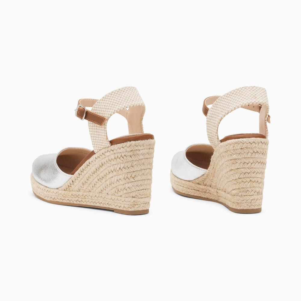 Vanessa Wu Sandales Compensées Mariana Argent