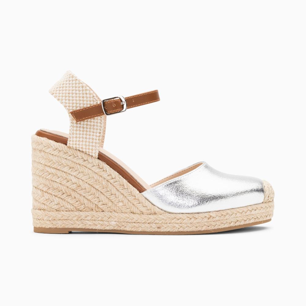 vanessa wu Sandales compensées Mariana argent