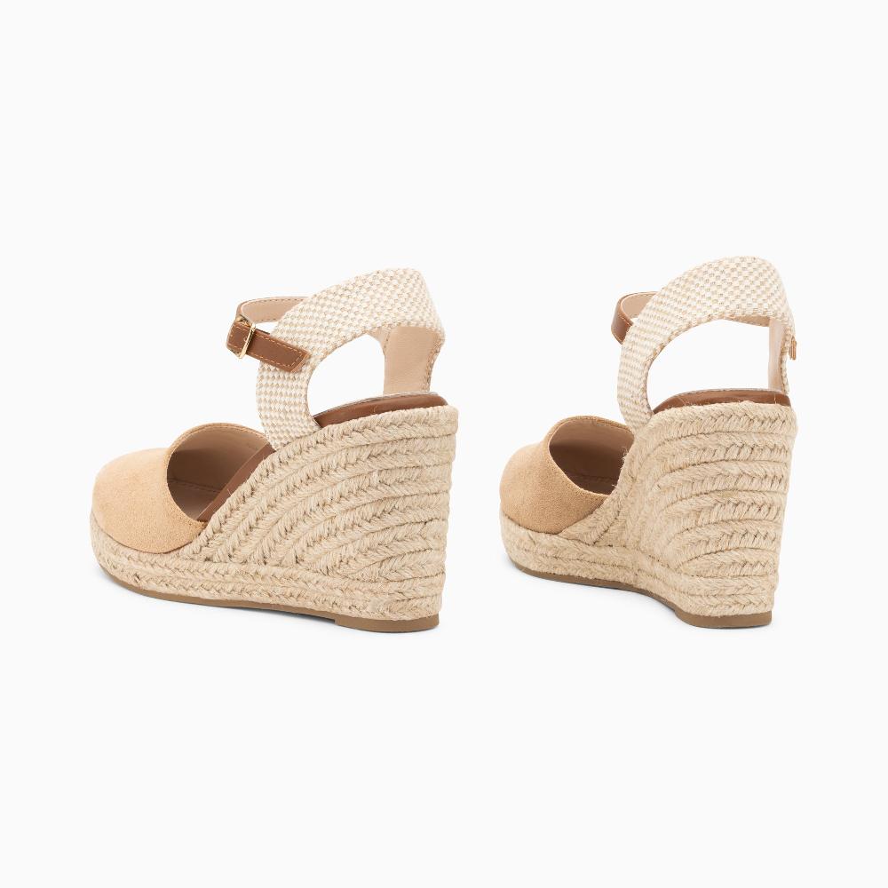 Vanessa Wu Sandales Compensées Mariana Beiges