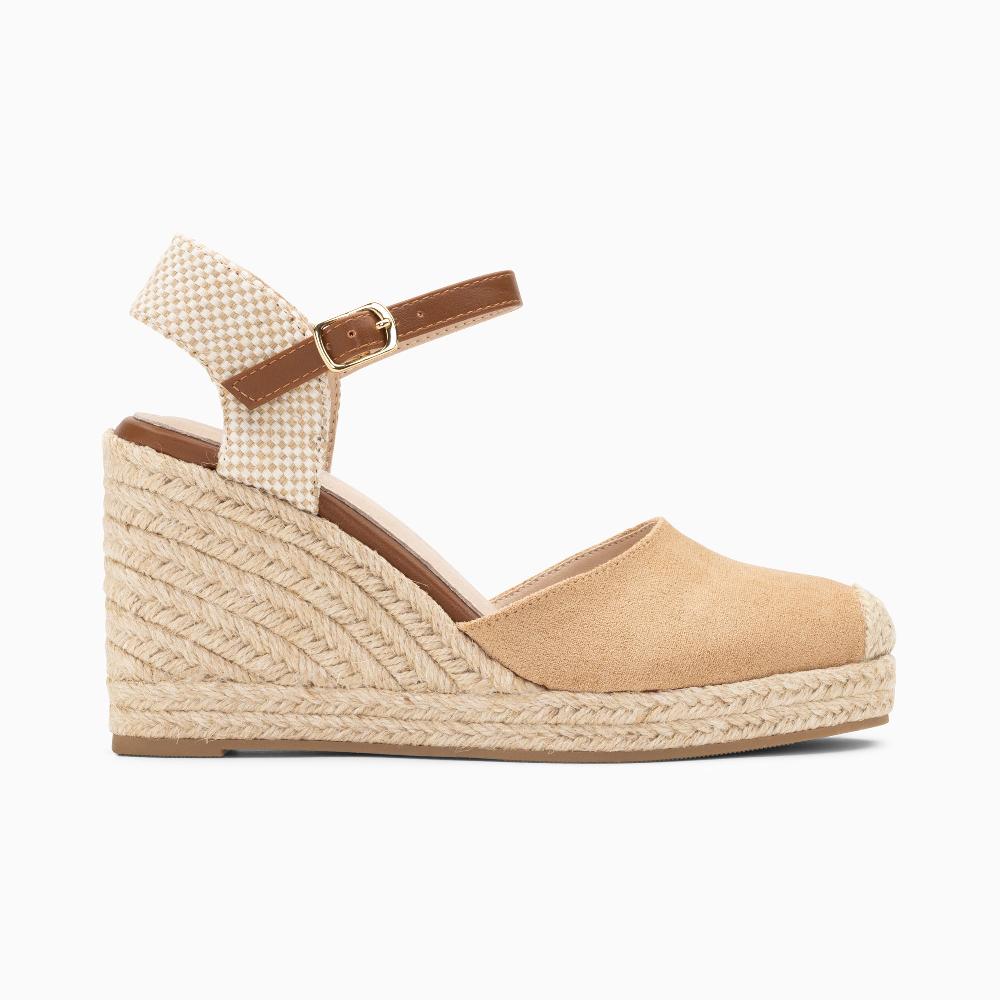 vanessa wu Sandales compensées Mariana beiges