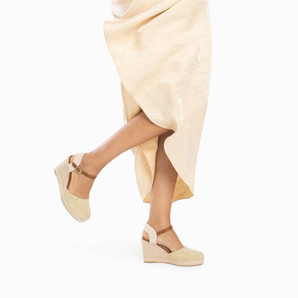 Vanessa Wu Sandales Compensées Mariana Vert Pastel