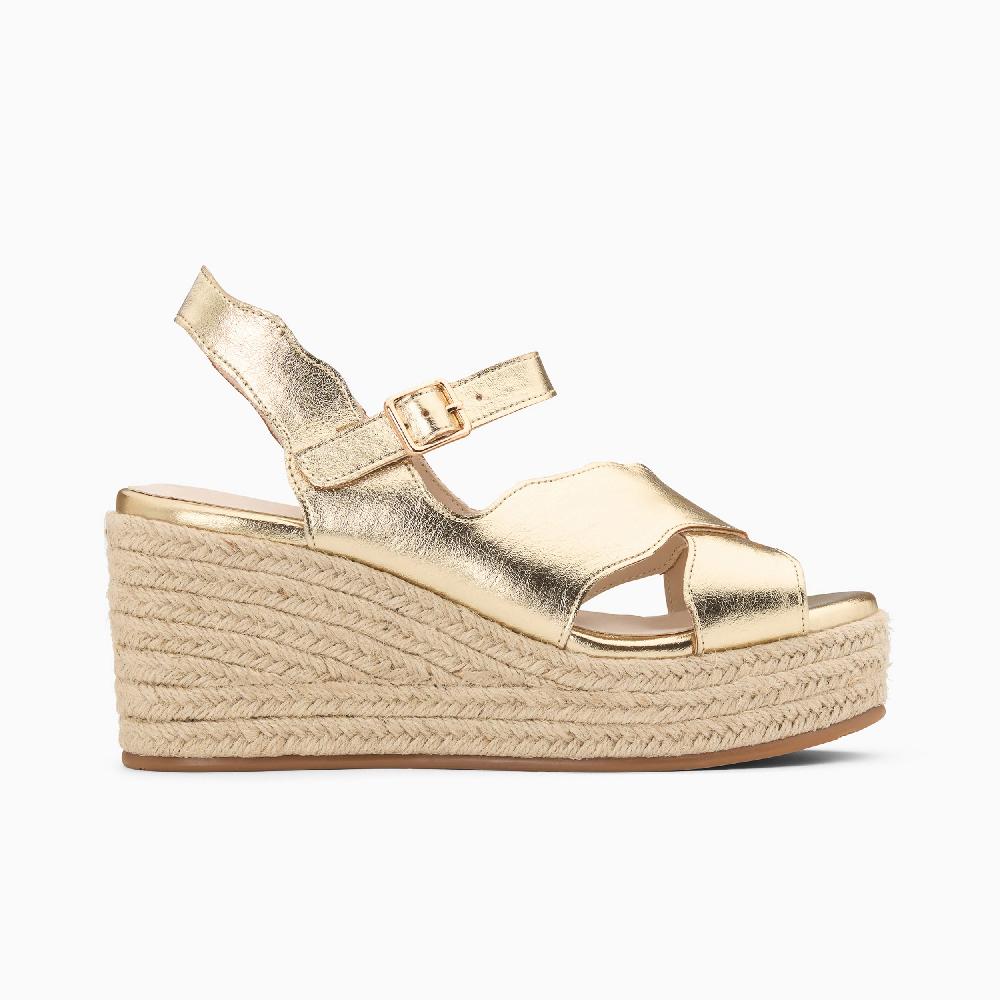 vanessa wu Sandales compensées Théoline or