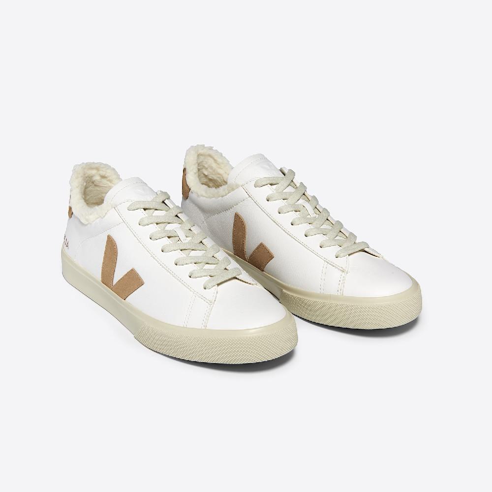 Veja CAMPO FURED LEATHER WHITE DESERT