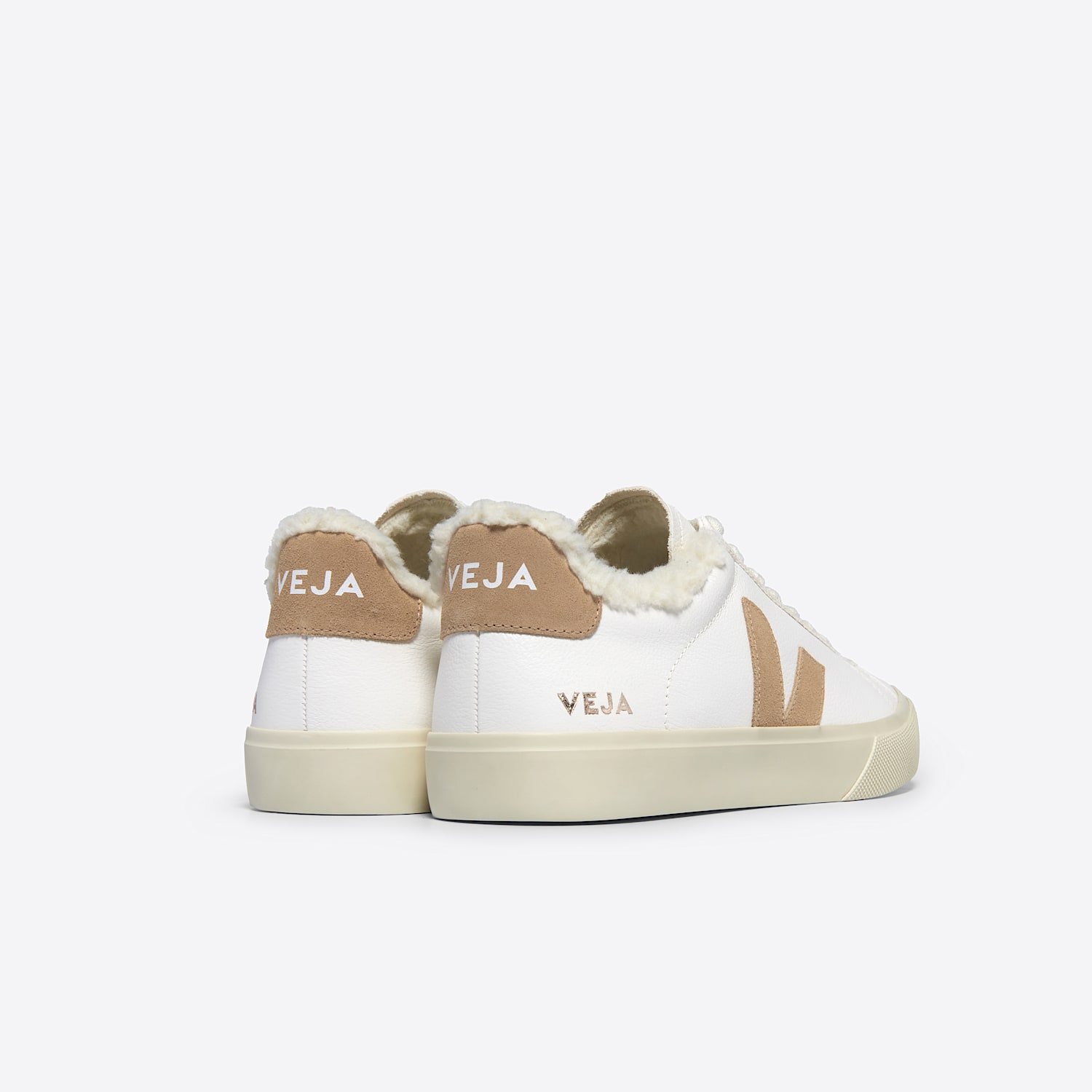 Veja CAMPO FURED LEATHER WHITE DESERT