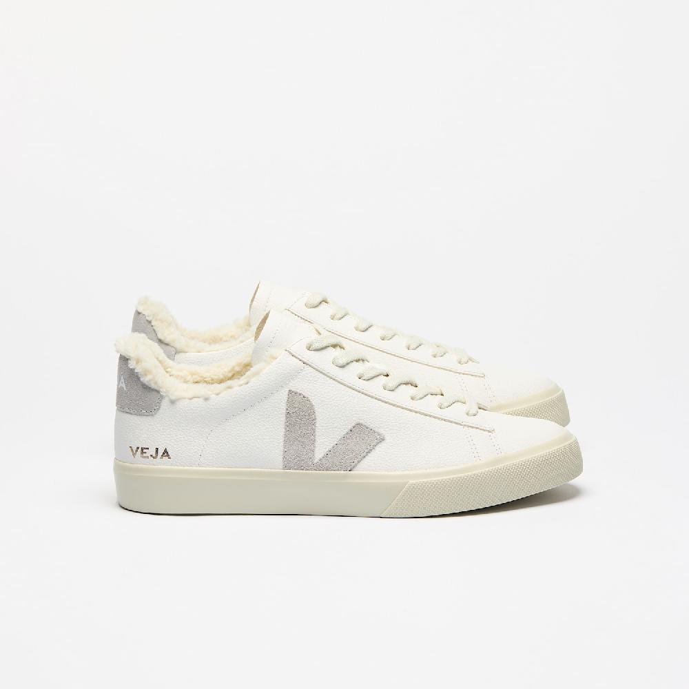 veja CAMPO FURED LEATHER WHITE LIGHT GREY