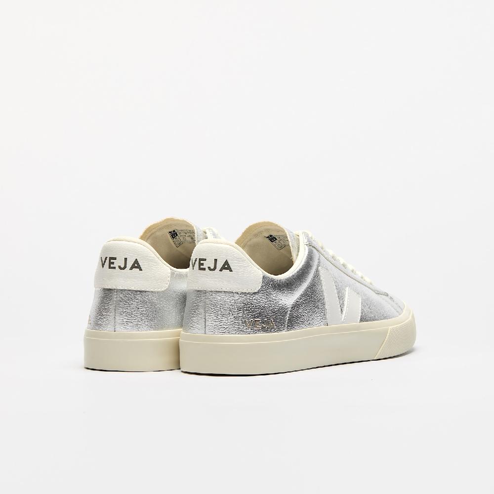 Veja CAMPO LEATHER SILVER WHITE