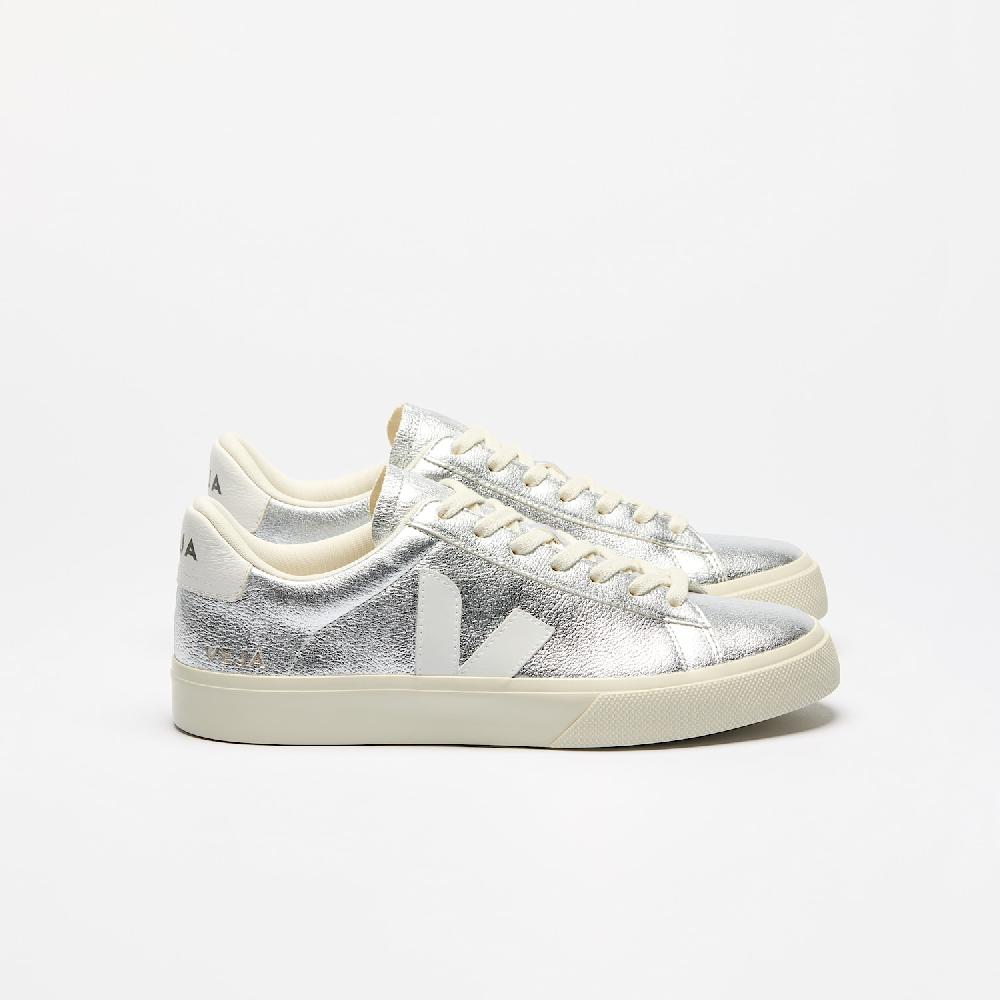 veja CAMPO LEATHER SILVER WHITE