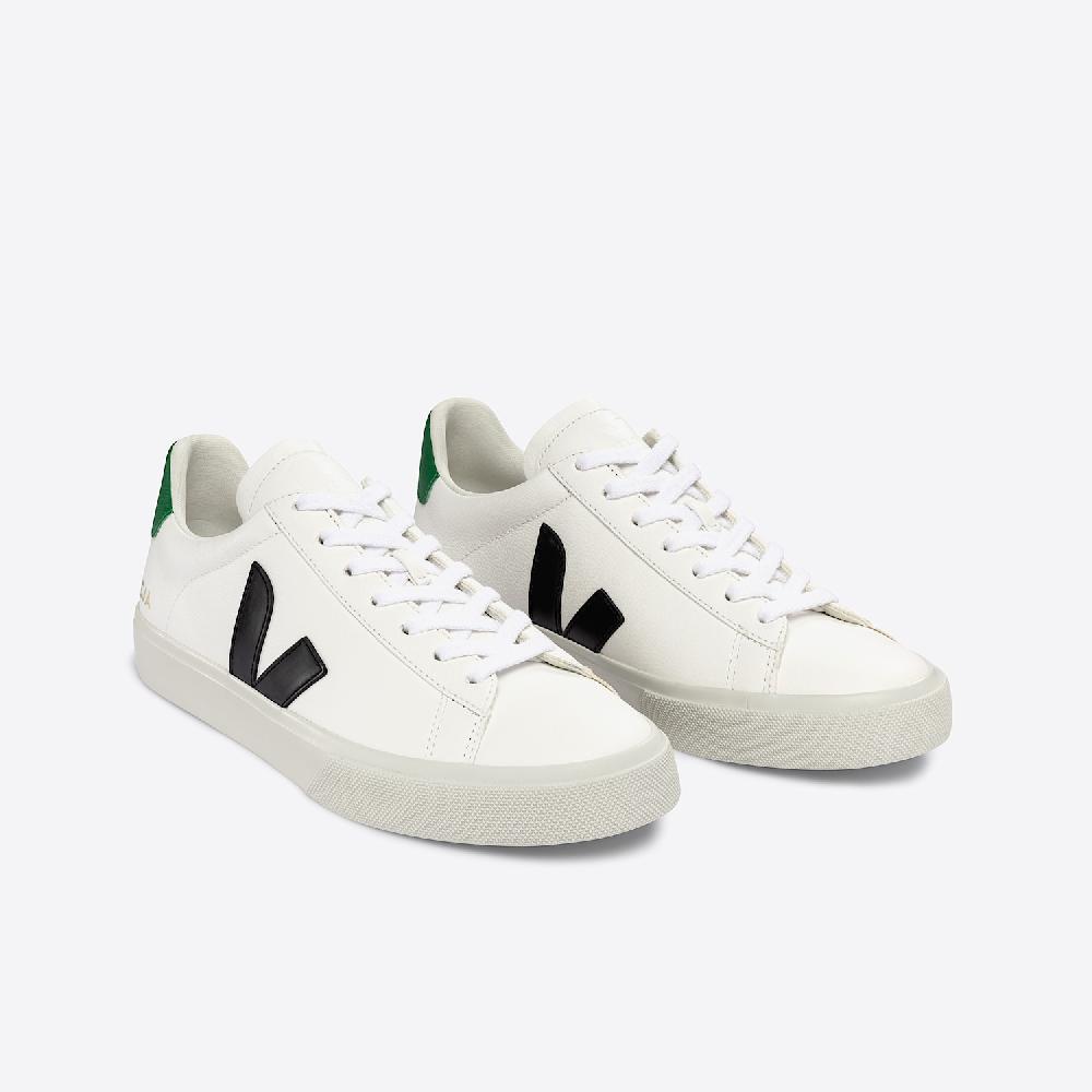 Veja CAMPO LEATHER WHITE BLACK EMERAUDE