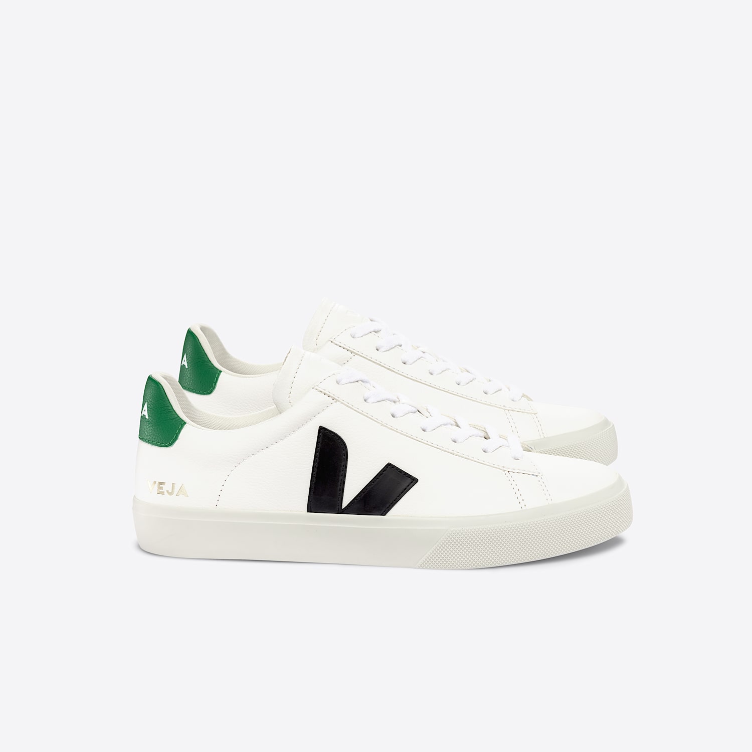 veja CAMPO LEATHER WHITE BLACK EMERAUDE